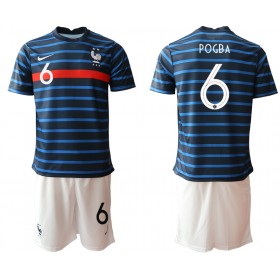 Billige Fotballdrakter Frankrike Paul Pogba 6 Barn Hjemmedraktsett EM 2020 Kortermet